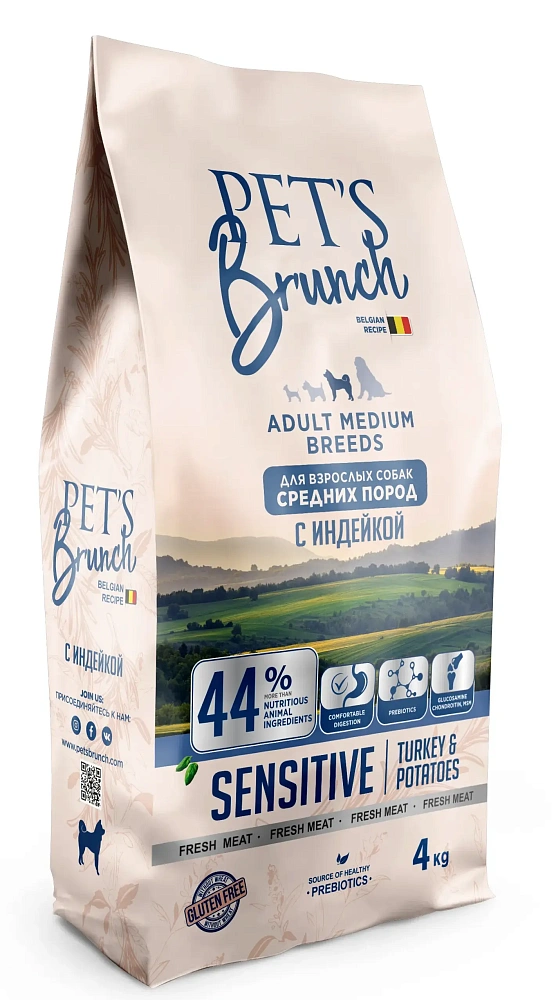 Pet's Brunch Adult Medium Breeds Sensitive (Индейка и картофель)