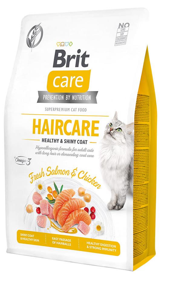 Корм Brit Care Cat GF Haircare Healthy & Shiny Coat (Лосось, курица) для кошек
