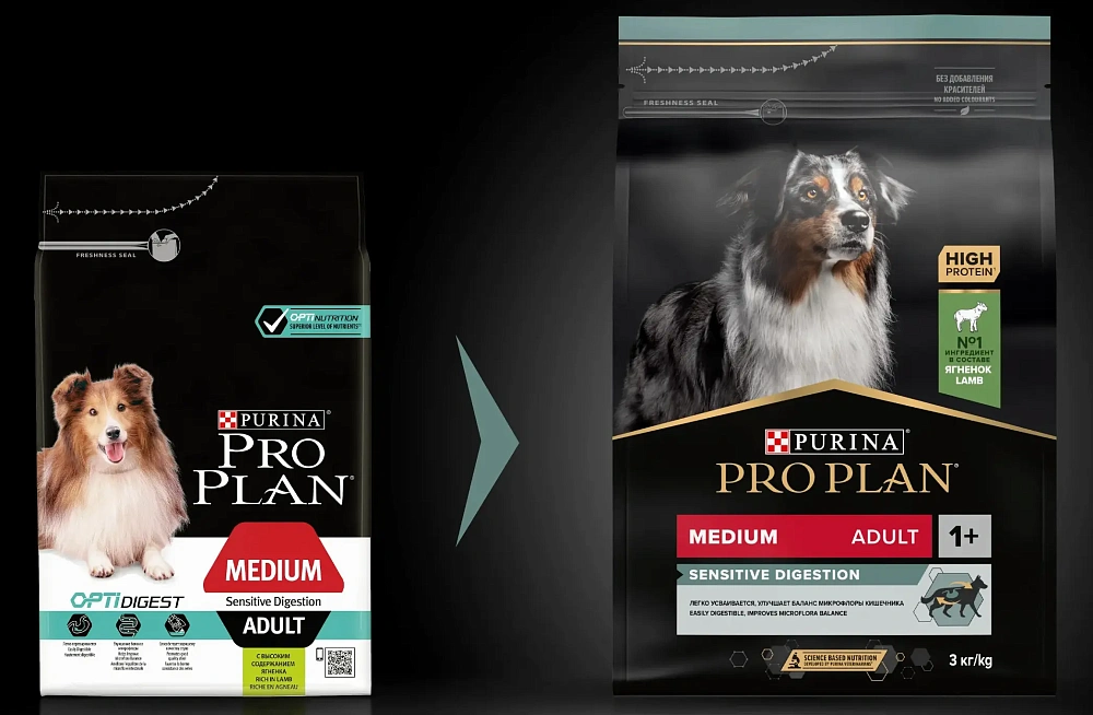 Корм Pro Plan Adult Sensitive Digestion (Ягненок, рис) для собак