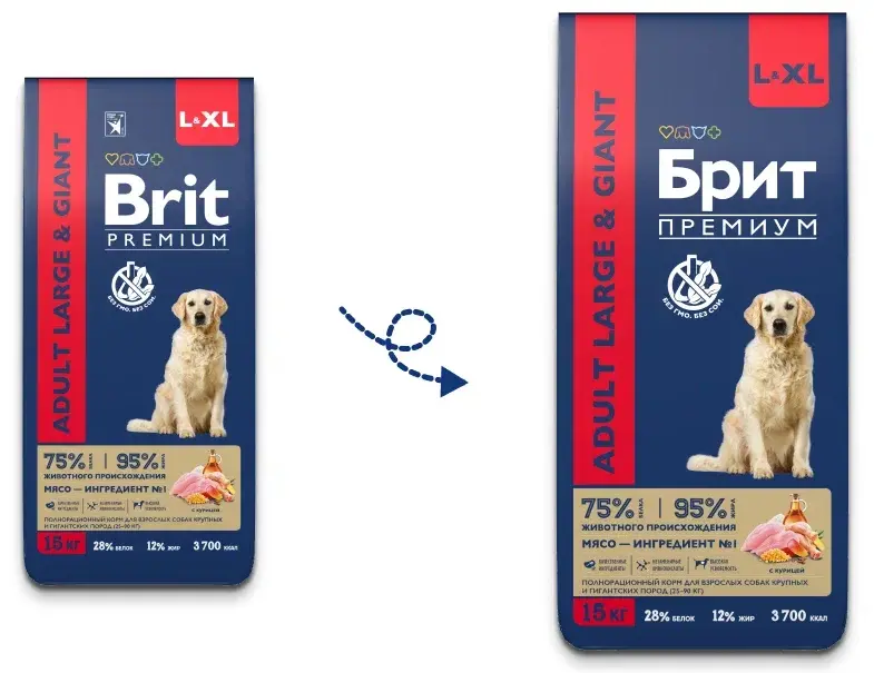 Корм Брит Премиум Dog Adult Large and Giant (Курица) для собак