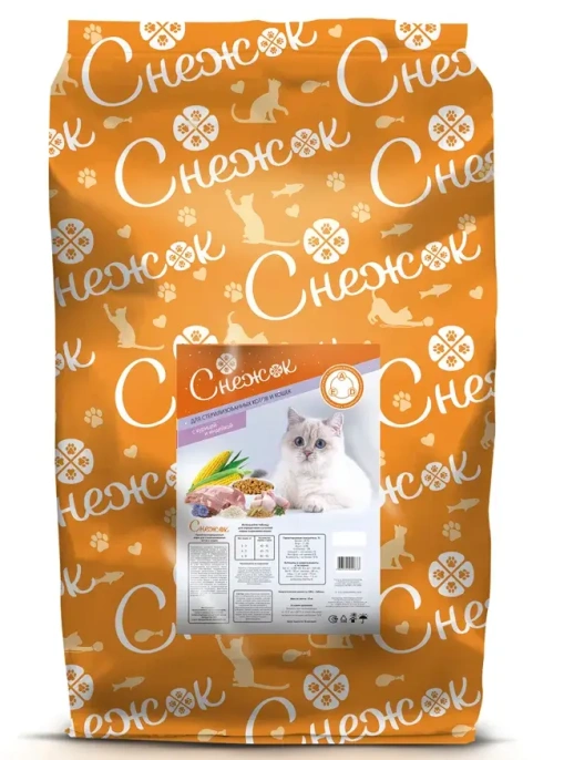 Снежок для стерилизованных кошек (Курица, индейка), 10 кг
