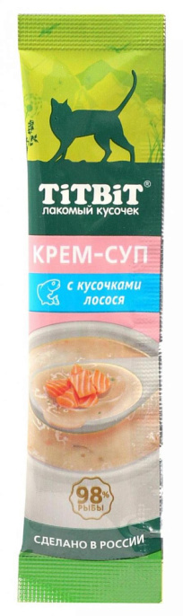 ТИТБИТ Крем-суп для кошек с кусочками лосося