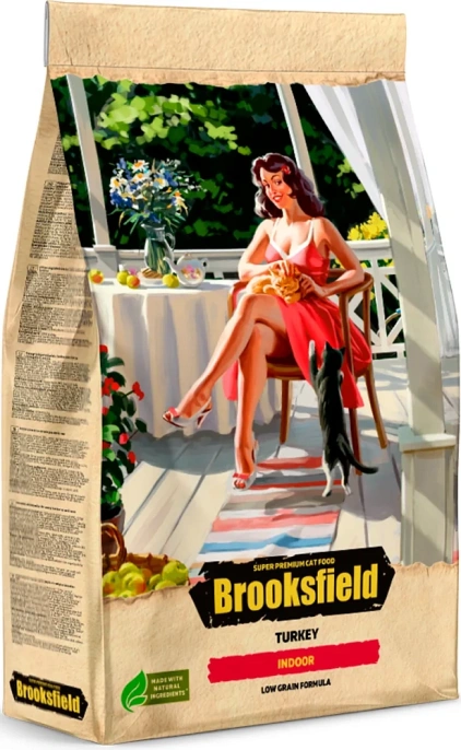 Brooksfield Low Grain Adult Cat Indoor (Индейка), 400 г