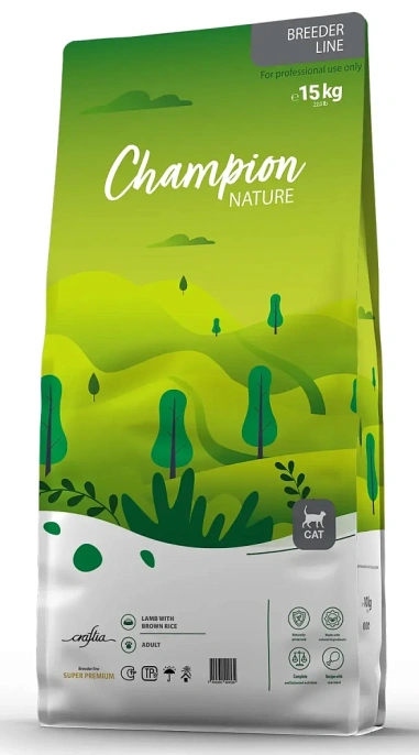 Craftia Champion Nature Super Adult Cat (Ягненок с бурым рисом), 15 кг