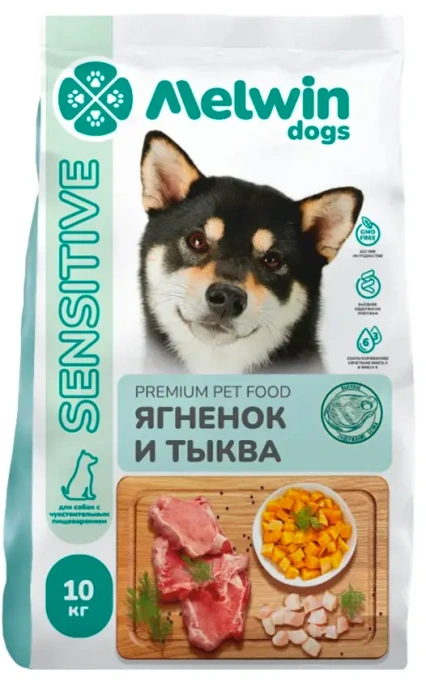 Melwin Sensitive Dog (Ягенок, тыква), 1 кг