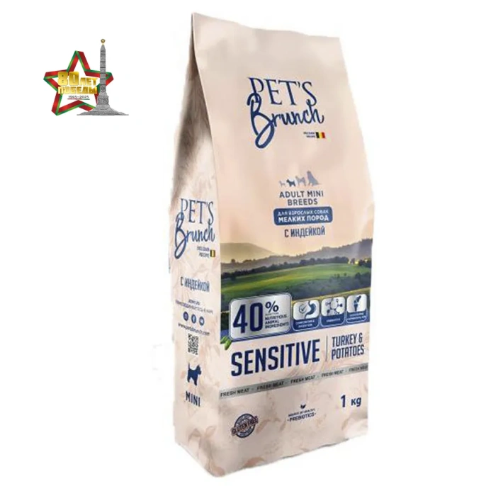Pet's Brunch Adult Mini Breeds Sensitive (Индейка и картофель), 1 кг