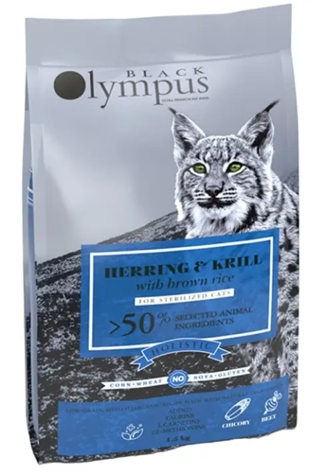 Black Olympus Cat Sterilised (Сельдь, криль), 1,5 кг