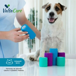 Valta Care Premium бинт самофиксирующийся c горьким вкусом, голубой