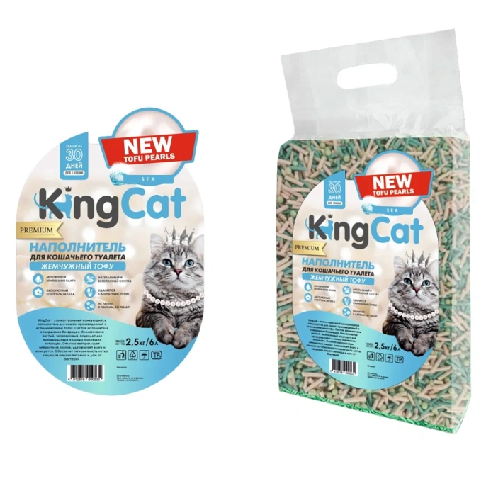 KingCat Наполнитель Жемчужный Тофу (Морской) для кошек
