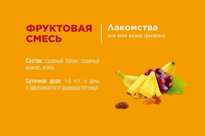 Little One Лакомство Фруктовая смесь для грызунов