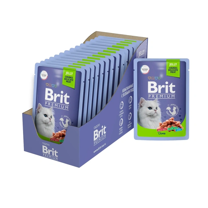 Brit Premium Пауч для взрослых кошек (Ягненок в желе)