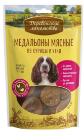 Деревенские лакомства Медальоны мясные из курицы и утки для собак