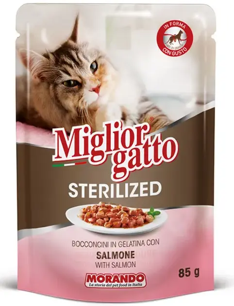 Miglior Gatto Sterilized Кусочки в желе (Лосось) для кошек