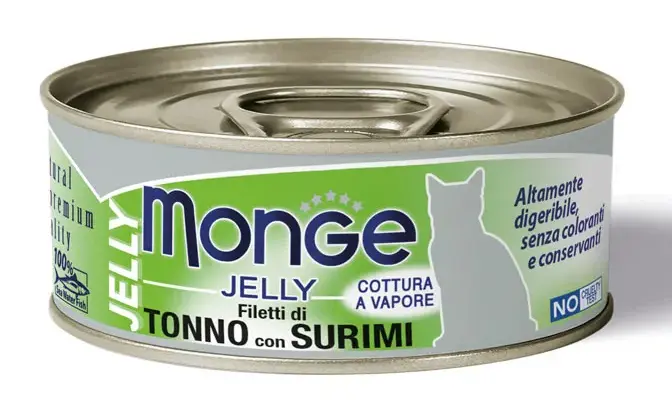Monge Gelly Adult Cat Консервы с желтоперым тунцом и сурими для кошек