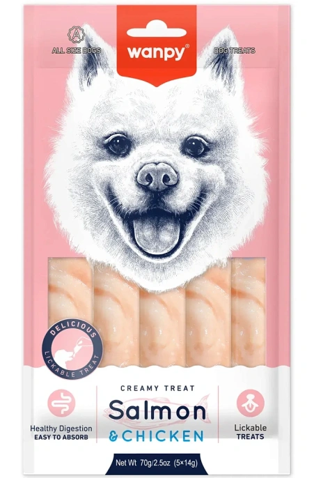 Wanpy Dog Нежное пюре из лосося и курицы для собак