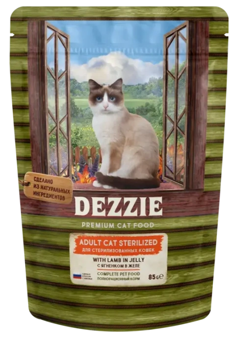 Dezzie Sterilized Cat Ягненок в желе для кошек