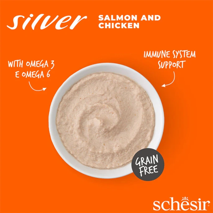 Schesir Silver Mousse (Курица, лосось и тыква) для кошек