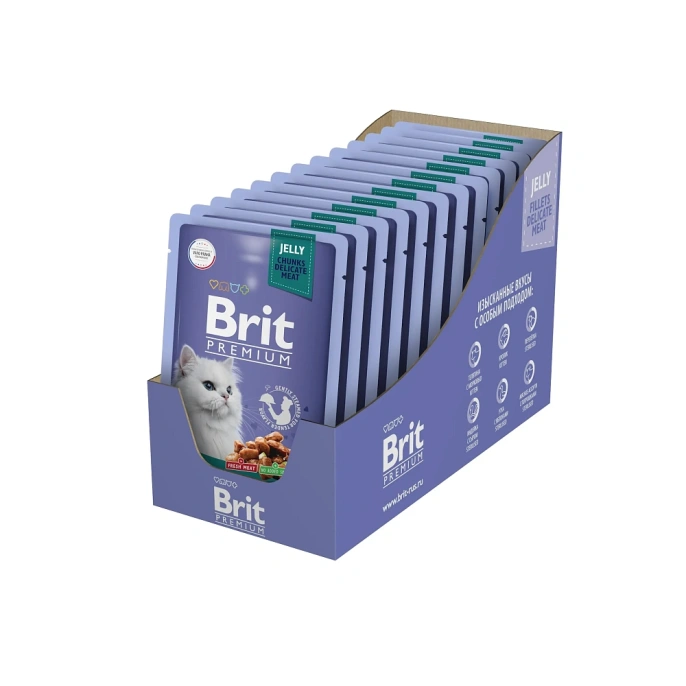 Brit Premium Пауч для стерилизованных кошек (Утка с яблоками в желе)