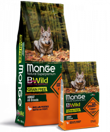 Monge Dog BWild Grain Free Adult All Breeds (Утка, картофель)