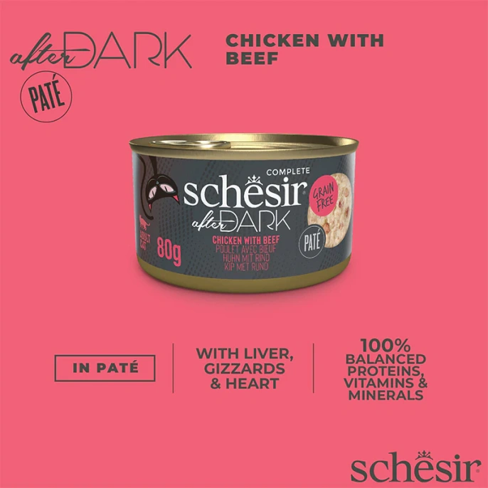 Schesir After Dark Pate (Курица, говядина) для кошек