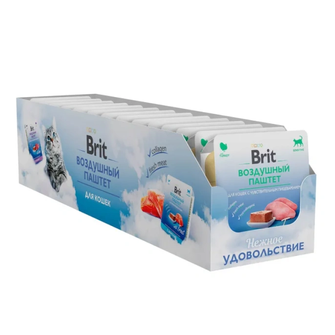 Brit Premium Воздушный паштет для кошек с чувствительным пищеварением (Индейка)
