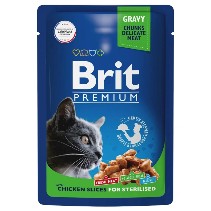 Brit Premium Cat Pouches for Sterilised (Курица) для кошек