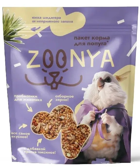 Zoonya Корм для попугаев, 500 г