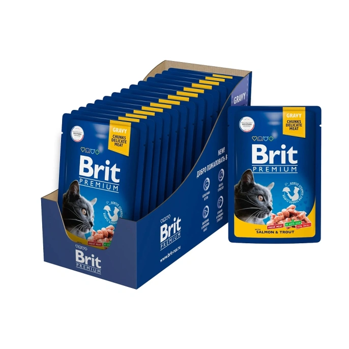 Brit Premium Cat Pouches (Лосось, форель) для кошек