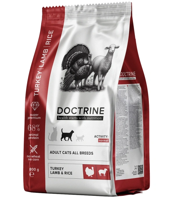 Doctrine Adult Cat (Индейка, ягненок, рис), 800 г