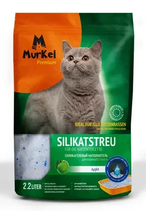 Murkel Наполнитель силикагелевый (Яблоко) для кошек