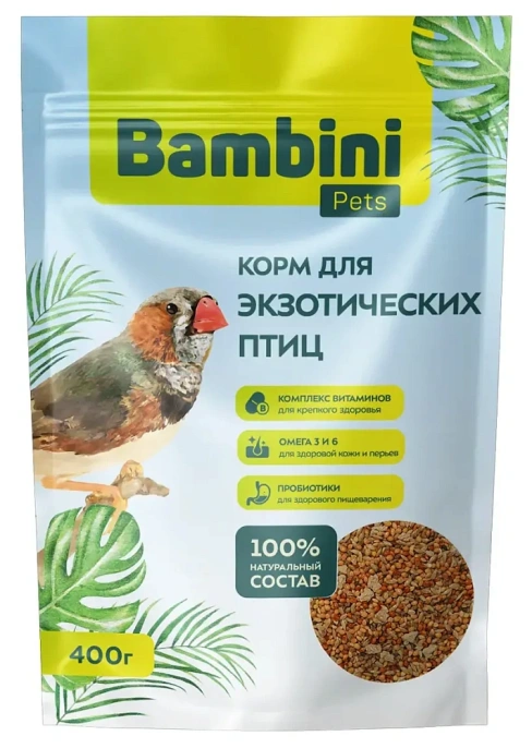 Bambini Pets Корм для экзотических птиц, 400 г
