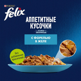 Felix Аппетитные кусочки для кошек (Форель в желе)