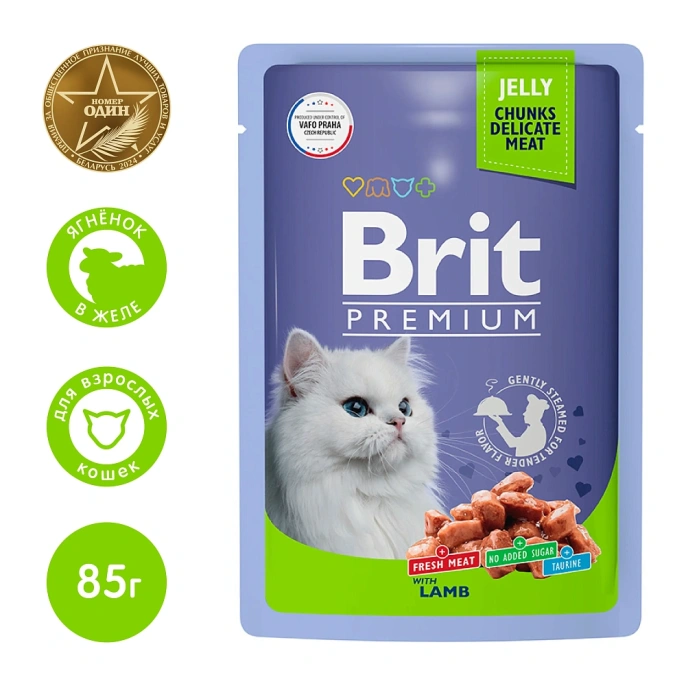 Brit Premium Пауч для взрослых кошек (Ягненок в желе)