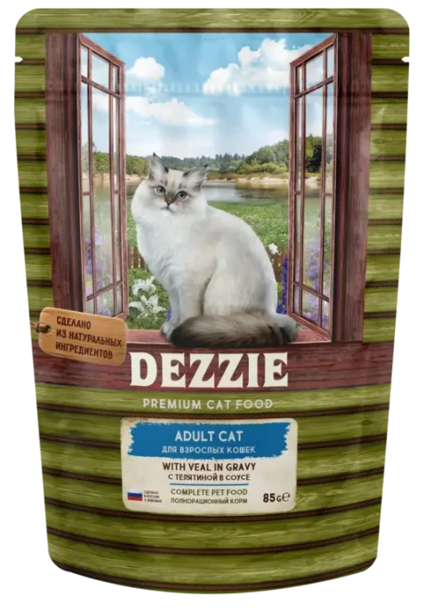 Dezzie Adult Cat Телятина в соусе для кошек