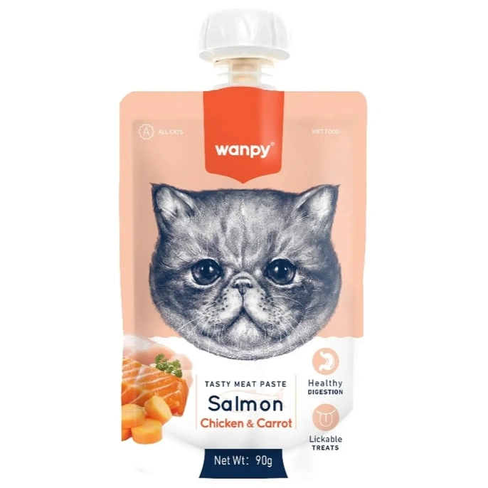 Wanpy Cat Мясное пюре из лосося для кошек