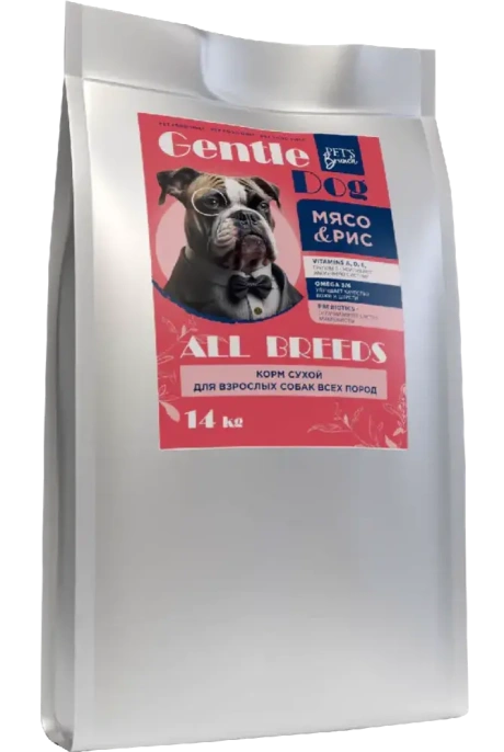 Pet's Brunch Gentle Dog Adult All Breeds (Мясо и рис), 600 г