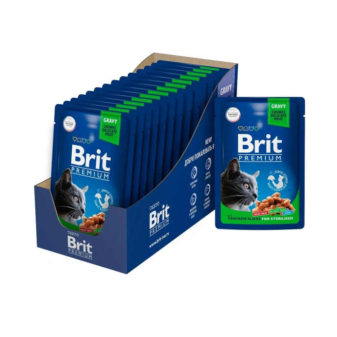 Brit Premium Cat Pouches for Sterilised (Курица) для кошек