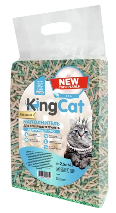 KingCat Наполнитель Жемчужный Тофу (Морской) для кошек