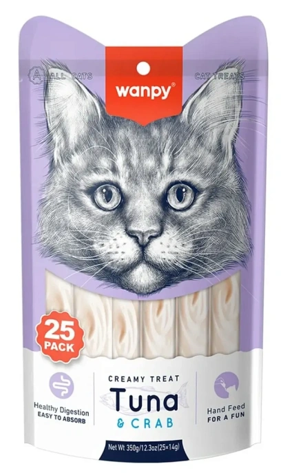 Wanpy Cat Нежное пюре из тунца и краба для кошек