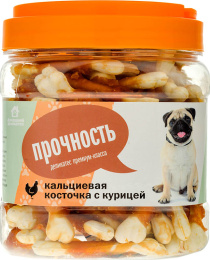 Домашний деликатес "Прочность" (кальциевая косточка с курицей) для собак