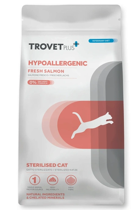 Trovet Plus Sterilised Cat Hypoallergenic (Лосось), 1,2 кг
