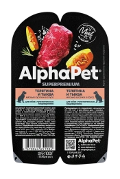AlphaPet Superpremium Dog Теленок и тыква в соусе для собак 100 г