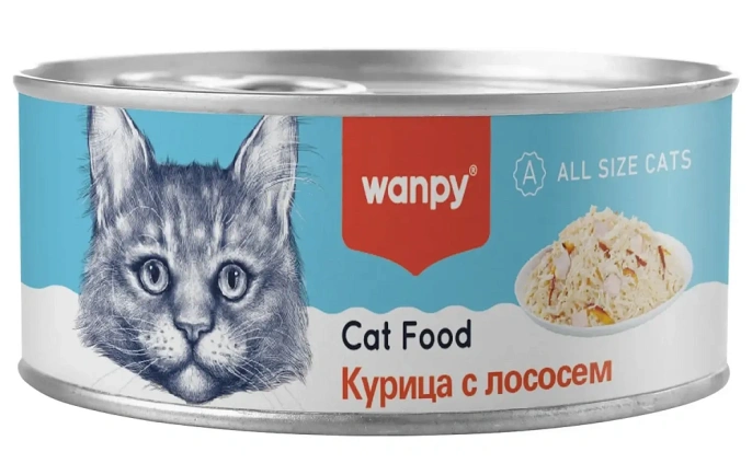 Wanpy Cat Консервы Курица с лососем для кошек