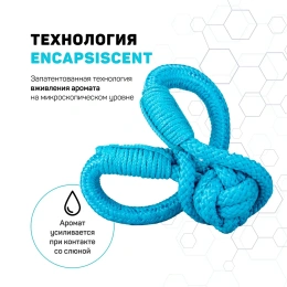 Playology Жевательный канат TOUGH TUG KNOT для щенков с ароматом арахиса, голубой