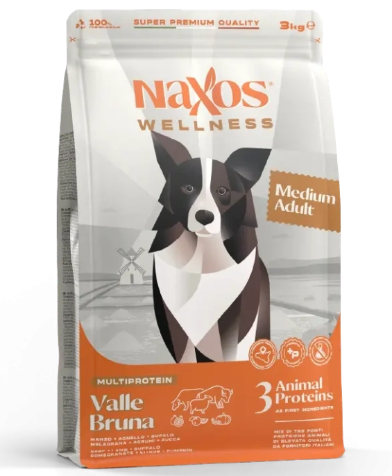 Naxos Wellness Adult Medium (Говядина, буйвол, ягненок), 3 кг