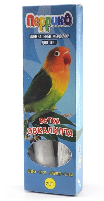 Перрико Минеральные жердочки для птиц Ветка Эвкалипта для птиц
