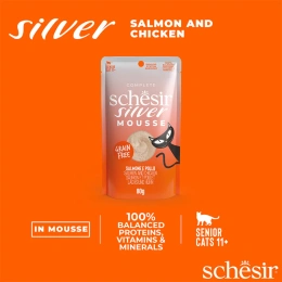 Schesir Silver Mousse (Курица, лосось и тыква) для кошек