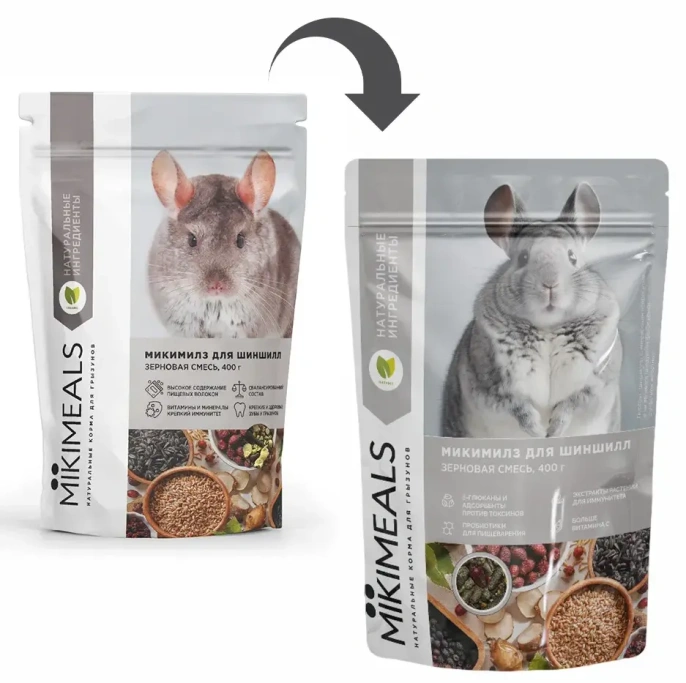 MIKIMEALS Корм для шиншилл, 400 г