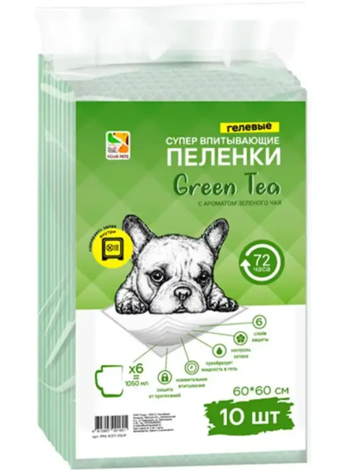 Пеленки "Four Pets" одноразовые Green Tea для собак