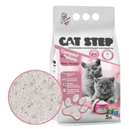 Cat Step Наполнитель белый Compact White Baby Powder